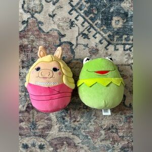 Disney The Muppets Kermit the Frog & Miss Piggy Squishmallows Plush Set
